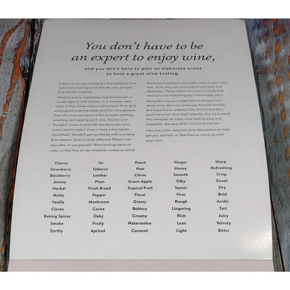Wine Tasting Notes Notebook - 30 Sheets for Wine Enthusiasts‎